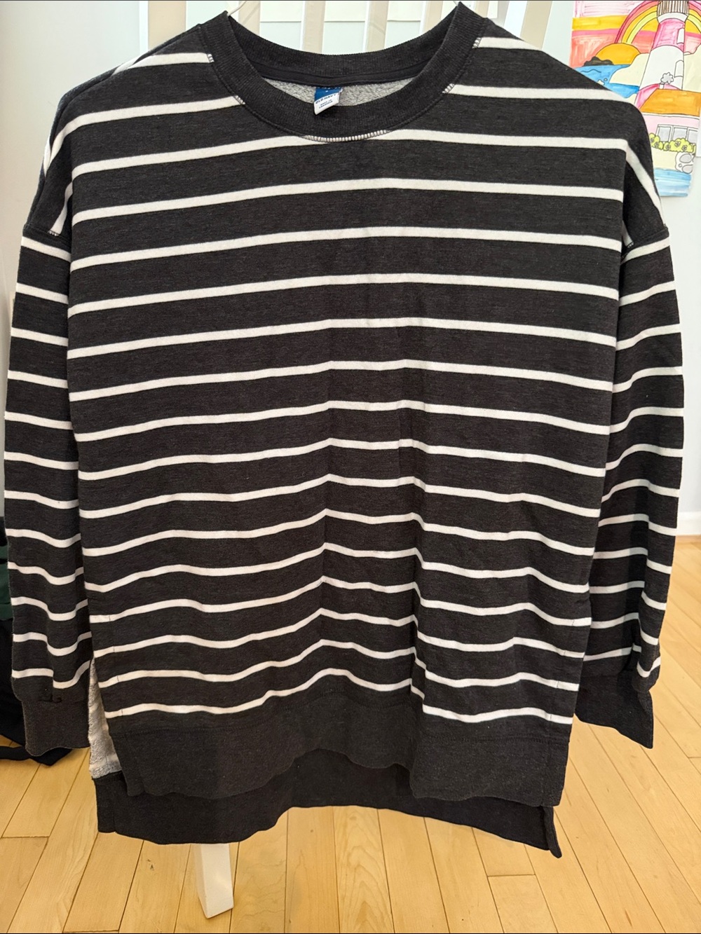 Old Navy Oversized Striped Black & White Crewneck Sweater/dress